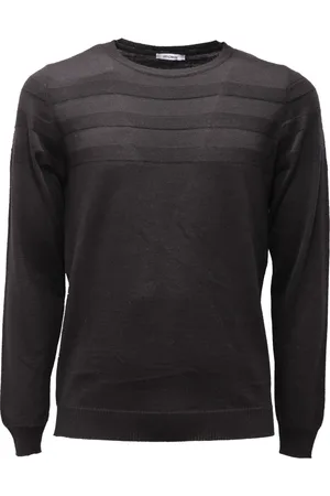 OFFICINA 36 Strik, Herre, Sort, 2XL, Uld, Tekstureret uldblandings sweater