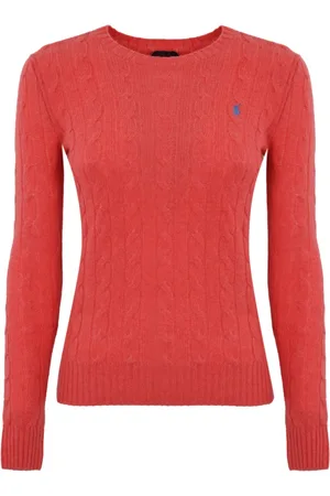 Ralph Lauren Strik, Dame, Rød, S, Uld, Rød Striktrøje Slim Fit