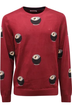 sun68 Strik, Herre, Lilla, L, Bomuld, Bomuld/uld sweater Bordeaux stil