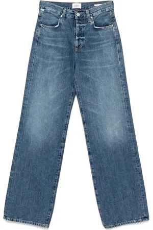 Citizens of Humanity Jeans, Dame, Blå, W25, Indigo Blå Knapp-Front Jeans