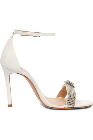 Schutz Sko, Dame, Hvid, 38 EU, Strass Sandaler med Perlah Stil