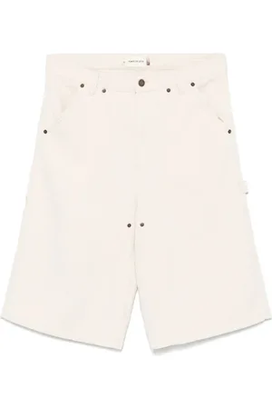 HONOR THE GIFT Shorts, Herre, Hvid, W36, Beige Knappet Lynlås Bæltede Shorts