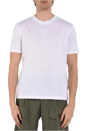 Paolo Pecora Top, Herre, Hvid, XL, Bomuld, Bomuld T-shirt med Crew Neck