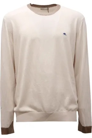 Etro Strik, Herre, Hvid, XL, Bomuld, Bomuldssweater Off /Beige