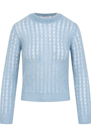 Loewe Strik, Dame, Blå, M, Uld, Blå Sweater til Kvinder Stilfuld Pasform