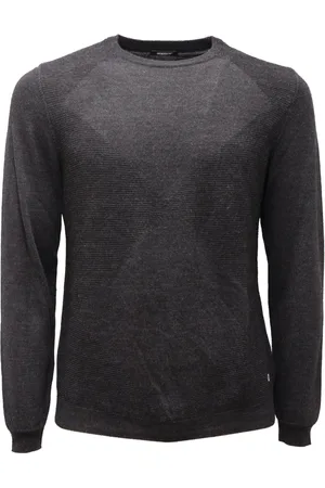 OFFICINA 36 Strik, Herre, Grå, M, Uld, Grå Mix Uld Sweater