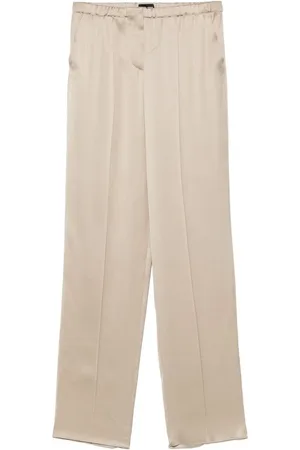 Giorgio Armani Bukser, Dame, , M, Satin, Salviegrøn Silke Satin Bukser