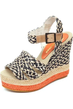 Espadrilles Sko, Dame, , 40 EU, Rafia Kile Sandal i Sort