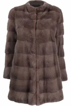 Blancha Jakke, Dame, Brun, S, Uld, Brun minkpelsjakke