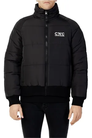 Costume National Jakke, Herre, Sort, XL, Bomuld, Sort Bomuld Zip-Up Jakke med Sidelommer