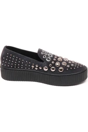 Pinko Sko, Dame, Grå, 36 EU, Studded Slip-On Sko Mørkegrå