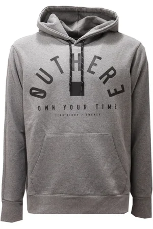 OUTHERE Sweathshirts & Hoodies, Herre, Grå, XL, Bomuld, Grå Bomuld Hættetrøje Sweatshirt