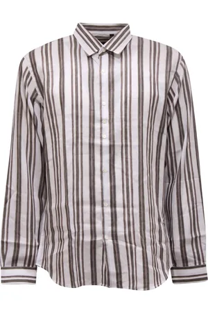 COSTUMEIN Skjorte, Herre, Flerfarvet, XL, Bomuld, Stribet bomuld/linen skjorte lavet i Italien