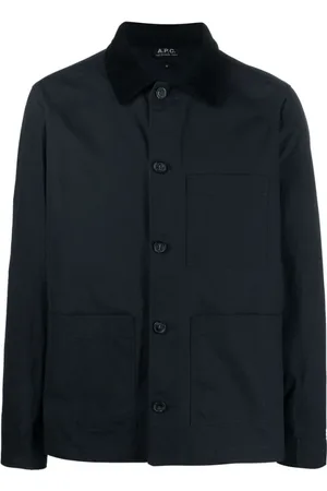 A.P.C. Jakke, Herre, Blå, M, Bomuld, Midnight Corduroy Krave Jakke