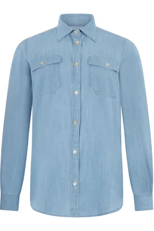 Boglioli Bluser & Skjorter, Dame, Blå, 2XS, Denim, Denim Western Skjorte