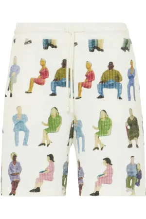 J.W.Anderson Shorts, Herre, Flerfarvet, L, Grafisk Print Elastisk Talje Shorts