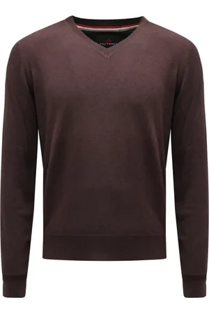 Peuterey Strik, Herre, Brun, S, Bomuld, V-Neck Uld/Bomuld Sweater