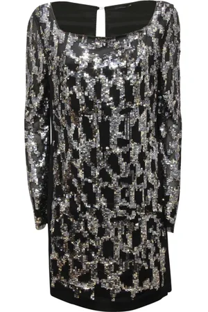 Patrizia Pepe Kjole, Dame, Sort, XS, Polyester, Pailletkjole med indvendig foring