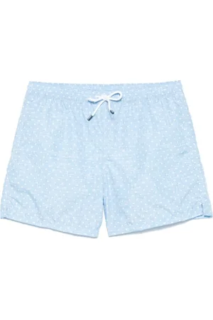 FEDELI Badetøj, Herre, Blå, S, Uld, Lyseblå Badeshorts med Snøre