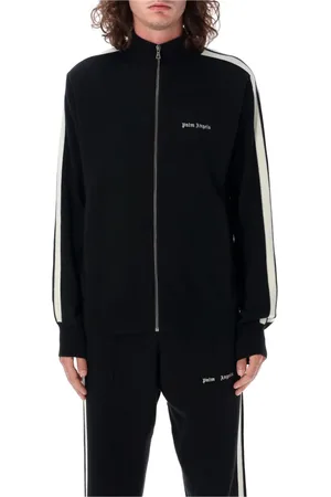 Palm Angels Sweathshirts & Hoodies, Herre, Sort, XL, Uld, Sort Strik Trackjakke Aw24