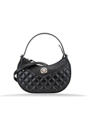 VERSACE Taske, Dame, Sort, ONE SIZE, Læder, Quiltet læder crossbody taske