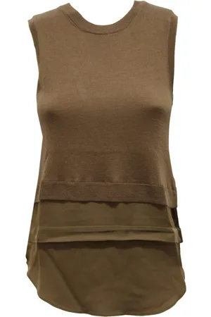 Michael Kors Top, Dame, Grøn, XS, Cashmere, Ærmeløs Cashmere Blandet Top