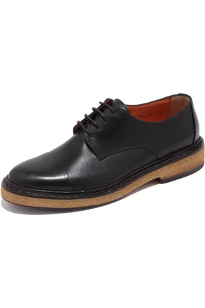 santoni Sko, Herre, Sort, 40 1/2 EU, Vintage Effekt Ridset Sko