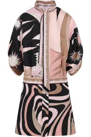 Emilio Pucci Kjole, Dame, Flerfarvet, S, Elegant Silkekjole Nude Neutrals