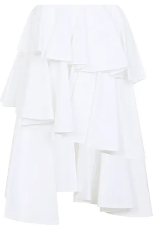 Alaïa Nederdel, Dame, Hvid, S, Bomuld, Hvid Bomuld Nederdel Stilfuld Silhuet