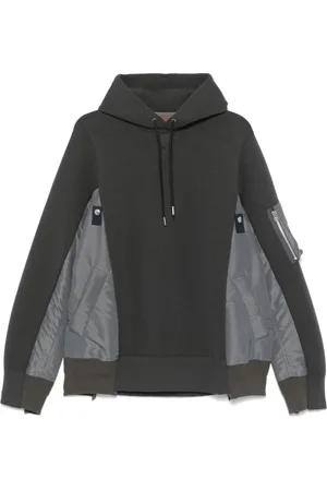 SACAI Sweathshirts & Hoodies, Herre, Grå, M, Grå Hættetrøje med Lynlåslomme