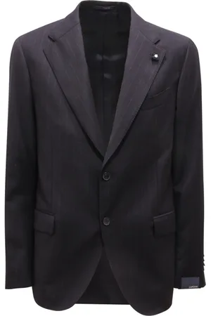 LARDINI Jakke, Herre, Blå, XL, Pinstripe Suit Drop 7R