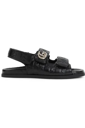 Gucci Sko, Dame, Sort, 38 1/2 EU, Uld, Sorte Sandaler til Stilfulde Sommerudflugter