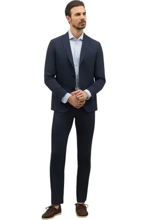 Boglioli Jakkesæt, Herre, Blå, XL, Linned, Linned Tencel satin K-Suit