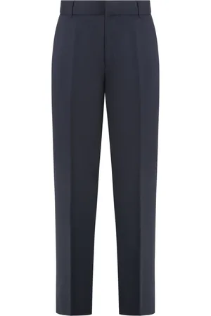 Emporio Armani Bukser, Herre, Blå, M, Uld, Skreddede uldbukser med baglommer