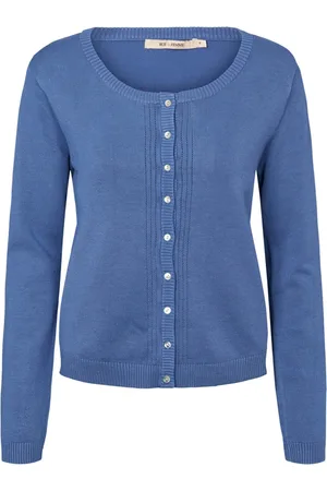 RUE de FEMME Strik, Dame, Blå, S, Softy Heloise Strik Cardigan, Himmelblå