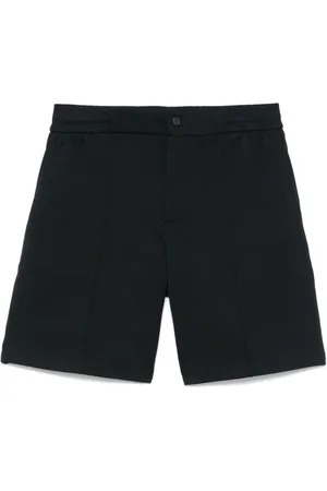 Emporio Armani Shorts, Herre, Blå, M, Blå Oxford Shorts med Elastisk Talje