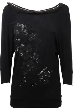 Blugirl Top, Dame, Sort, 2XS, Uld, Raglan Ærme 3/4 Top Folies