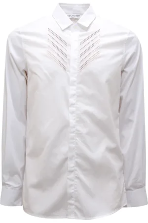 Neil Barrett Skjorte, Herre, Hvid, M, Slim Fit Skjorte med Broderie Anglaise