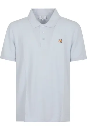 Maison Kitsuné Top, Herre, Hvid, M, Fox Head Patch Polo Shirt