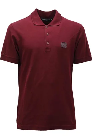 Dolce & Gabbana Top, Herre, Rød, S, Bomuld, Bordeaux Bomuld T-shirt Micro Piquet