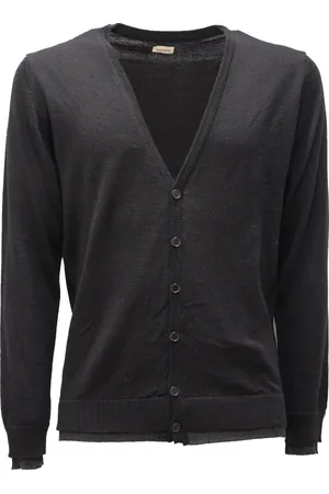 OFFICINA 36 Strik, Herre, Sort, S, Uld, Uld Blend Cardigan Sweater Made in Italy