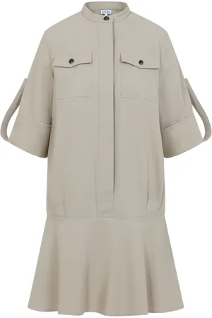 Loewe Kjole, Dame, , 2XS, Bomuld, Elegant Neutral Kjole Ss25