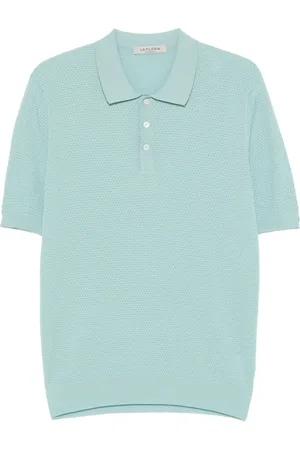 LA FILERIA Top, Herre, Blå, 3XL, Turkis Polo Krave Sweater