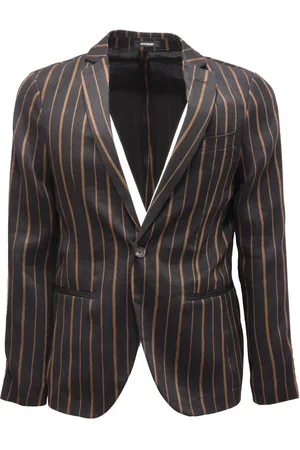 OFFICINA 36 Jakke, Herre, Sort, S, Linned, Vintage Striber Linned Blazer