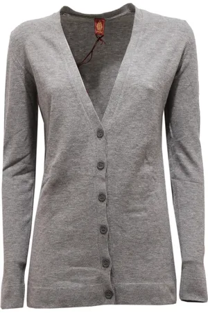Dondup Strik, Dame, Grå, L, Uld, Dabria Cardigan Sweater Made in Italy