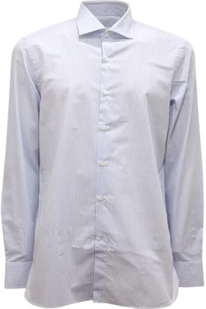 SONRISA Skjorte, Herre, Hvid, XL, Stribet skjorte, Made in Italy