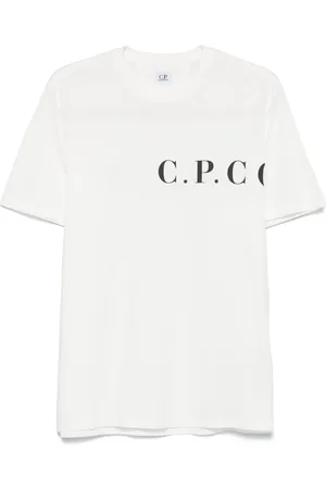 C.P. Company Top, Herre, Hvid, M, Bomuld, Bomuld Jersey Regular Fit T-Shirt