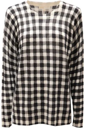 Michael Kors Strik, Dame, Sort, L, Uld, Uldtrøje i Bone/ Stil