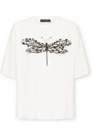 Elena Miro Top, Dame, Hvid, S, Uld, Ægget T-shirt