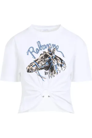 Paco rabanne Top, Dame, Hvid, S, Bomuld, Hvid T-shirt til kvinder